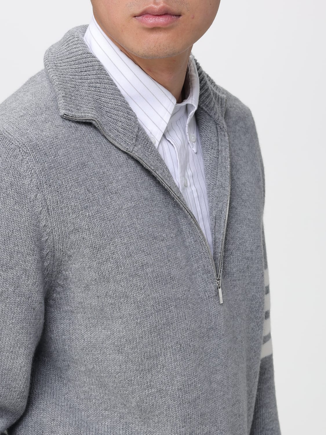 THOM BROWNE SWEATER: Cardigan men Thom Browne, Grey - Img 5
