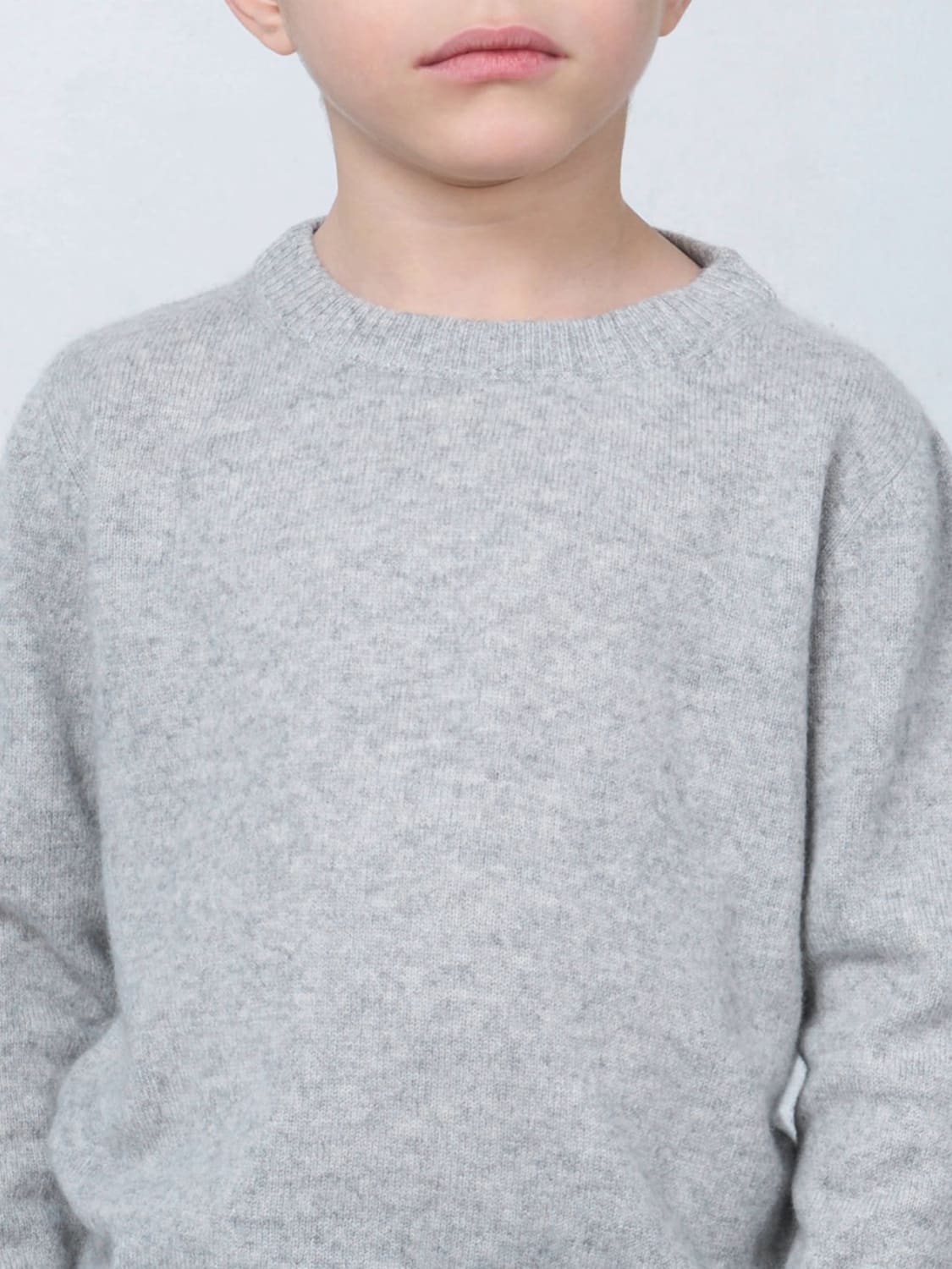 BOBBIN & TRICOT SWEATER: Bobbin & Tricot basic cashmere sweater, Grey - Img 2