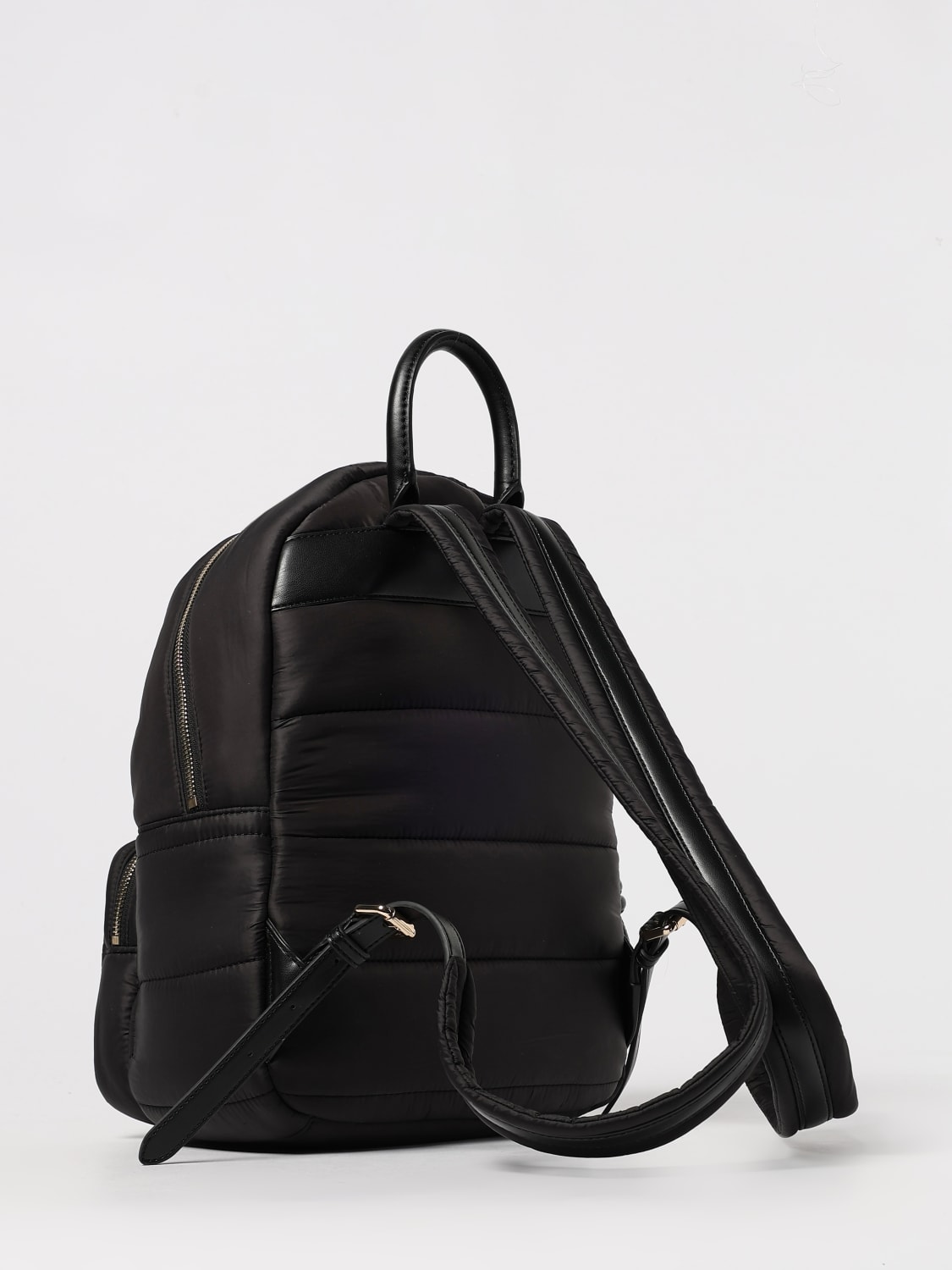 LOVE MOSCHINO ZAINO: Zaino in nylon trapuntato con logo Love Moschino, Nero - Img 2