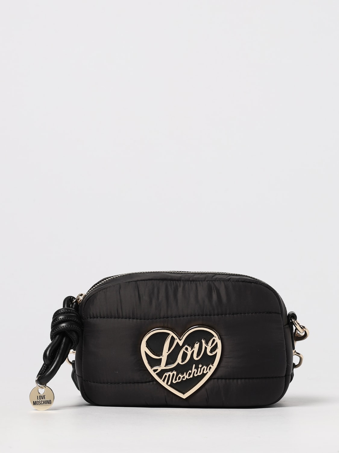 LOVE MOSCHINO BORSA A TRACOLLA: Borsa a tracolla in nylon Love Moschino, Nero - Img 1