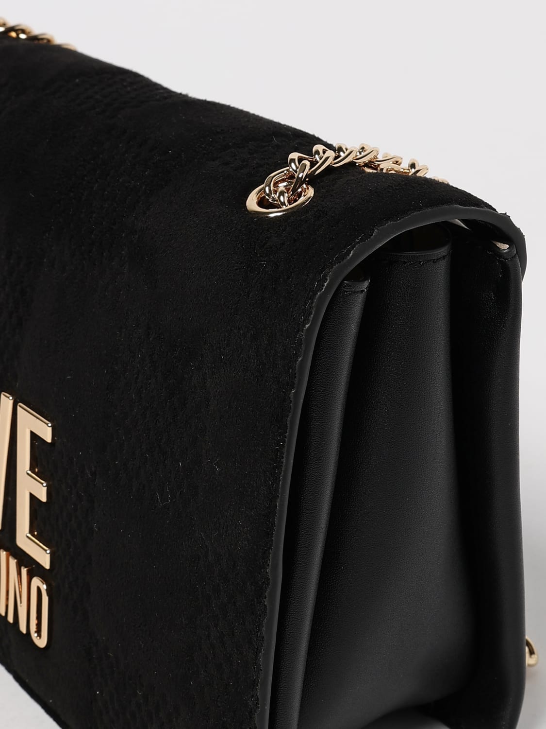 LOVE MOSCHINO BORSA A SPALLA: Borsa a tracolla con logo Love Moschino, Nero - Img 3