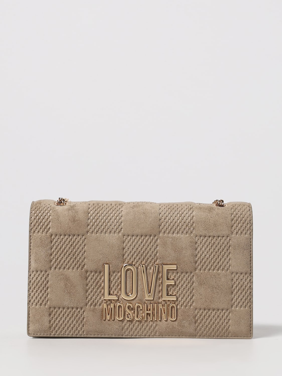 LOVE MOSCHINO BORSA A SPALLA: Borsa a tracolla con logo Love Moschino, Sabbia - Img 1