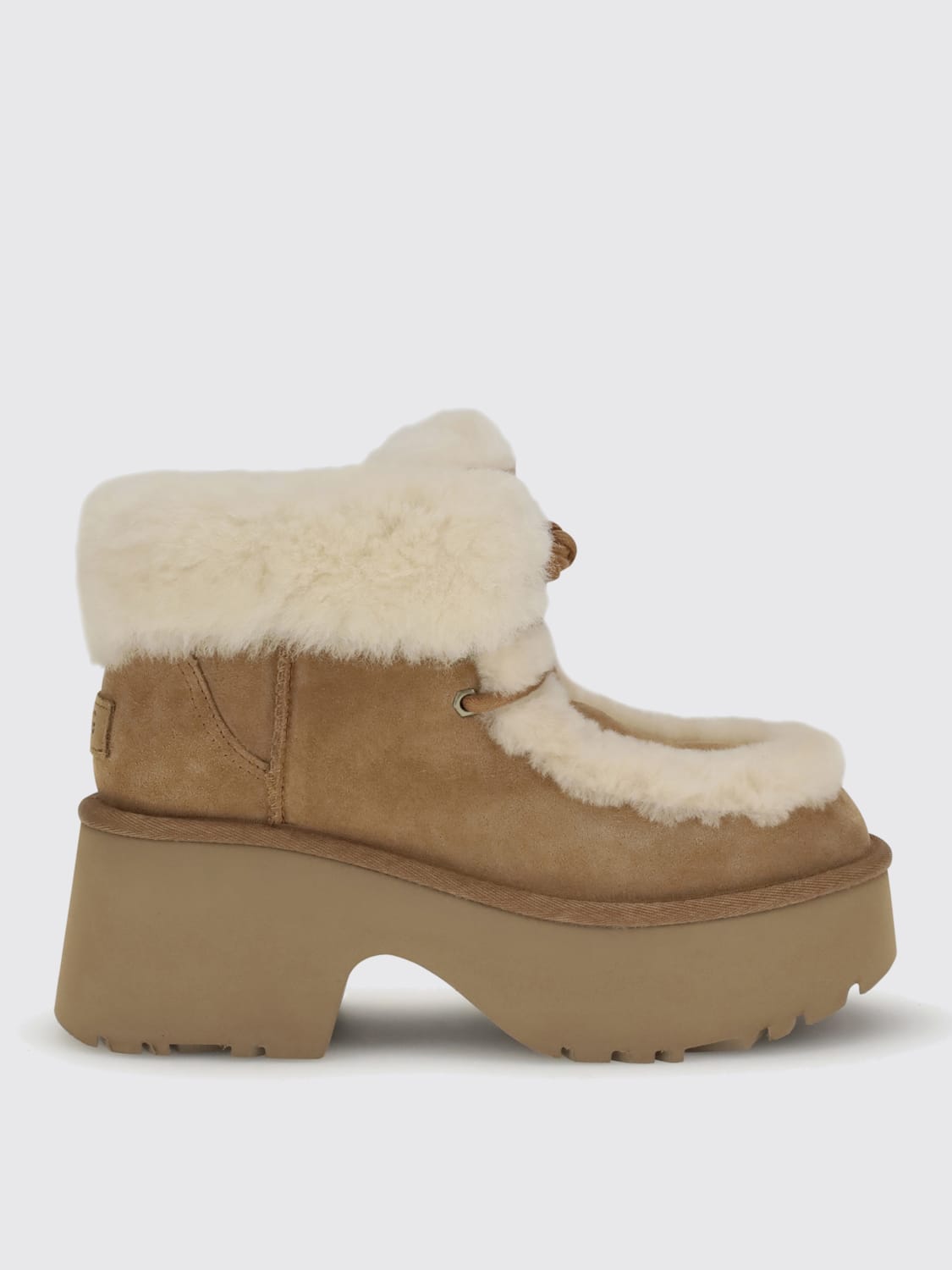 UGG BOTTES: Bottines plates femme UGG, Marron - Img 1