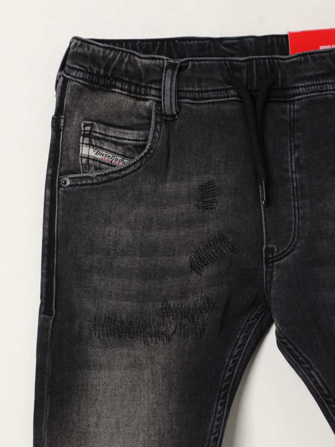 DIESEL ДЖИНСЫ: Брюки Детское Diesel, Серо-Бежевый - Img 3