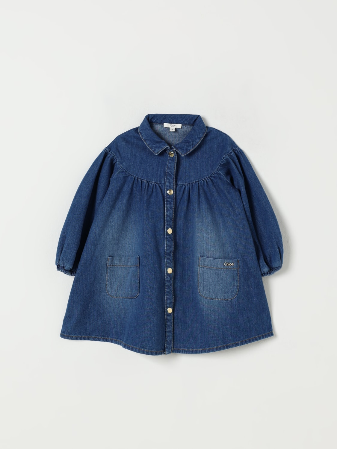 CHLOÉ ROMPER: Romper kids ChloÉ, Denim - Img 1