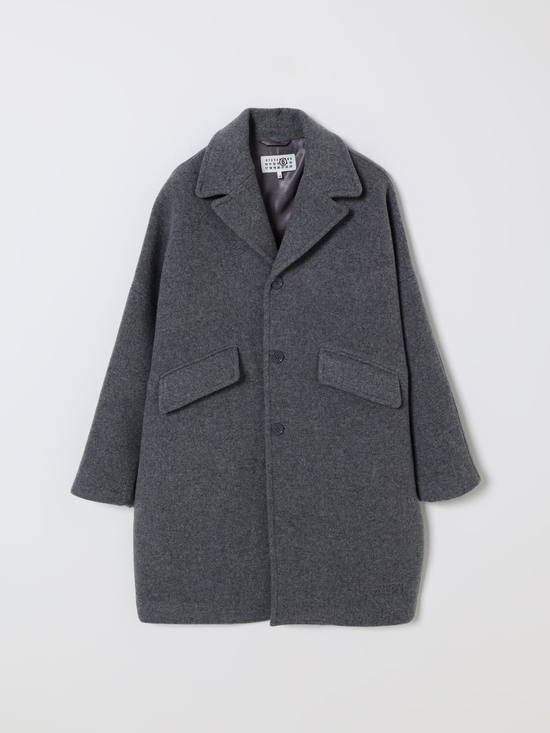 MM6 MAISON MARGIELA CAPPOTTO: Cappotto monopetto MM6 Maison Margiela in lana , Grigio - Img 1