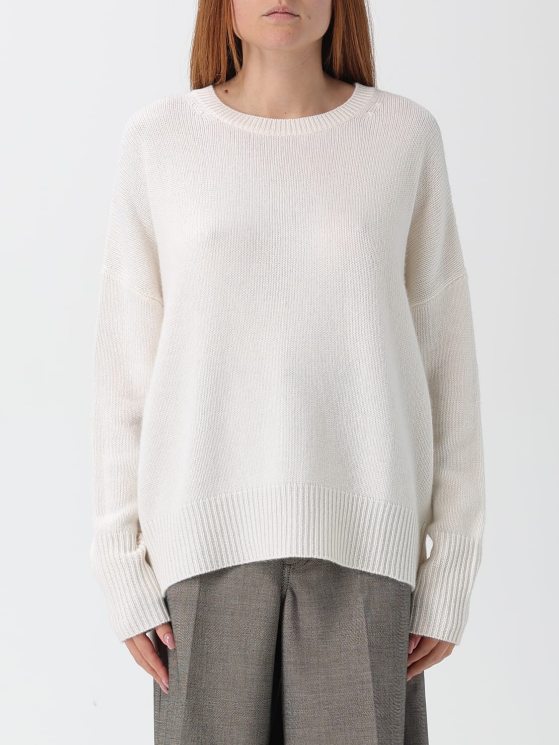 LISA YANG MAGLIA: Pullover basic Lisa Yang, Bianco - Img 1