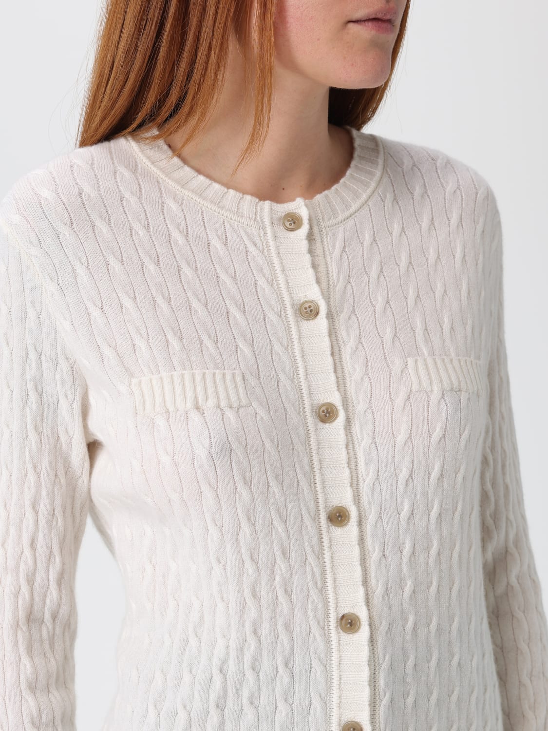 LISA YANG JERSEY: Cárdigan mujer Lisa Yang, Blanco - Img 3