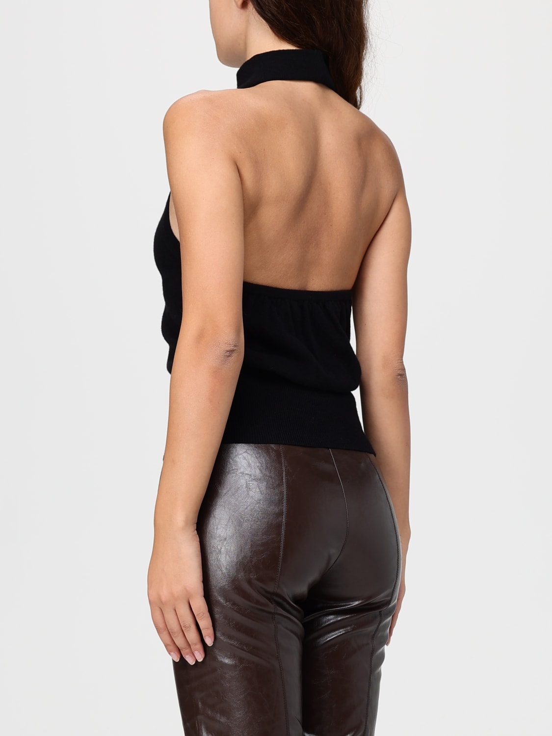FEDERICA TOSI TOP: Top dolcevita Federica Tosi in jersey , Nero - Img 2