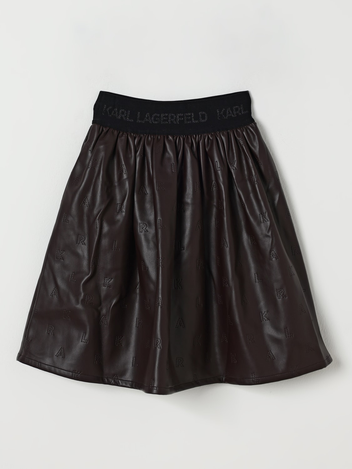 KARL LAGERFELD KIDS GONNA: Gonna Karl Lagerfeld Kids in pelle sintetica , Marrone - Img 1