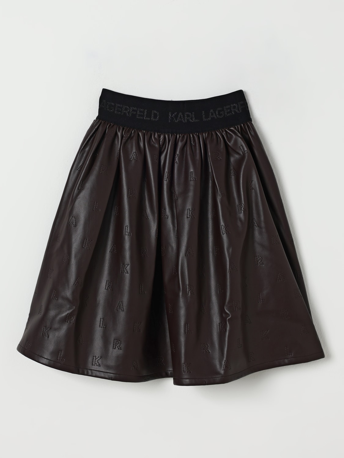 KARL LAGERFELD KIDS GONNA: Gonna Karl Lagerfeld Kids in pelle sintetica , Marrone - Img 2