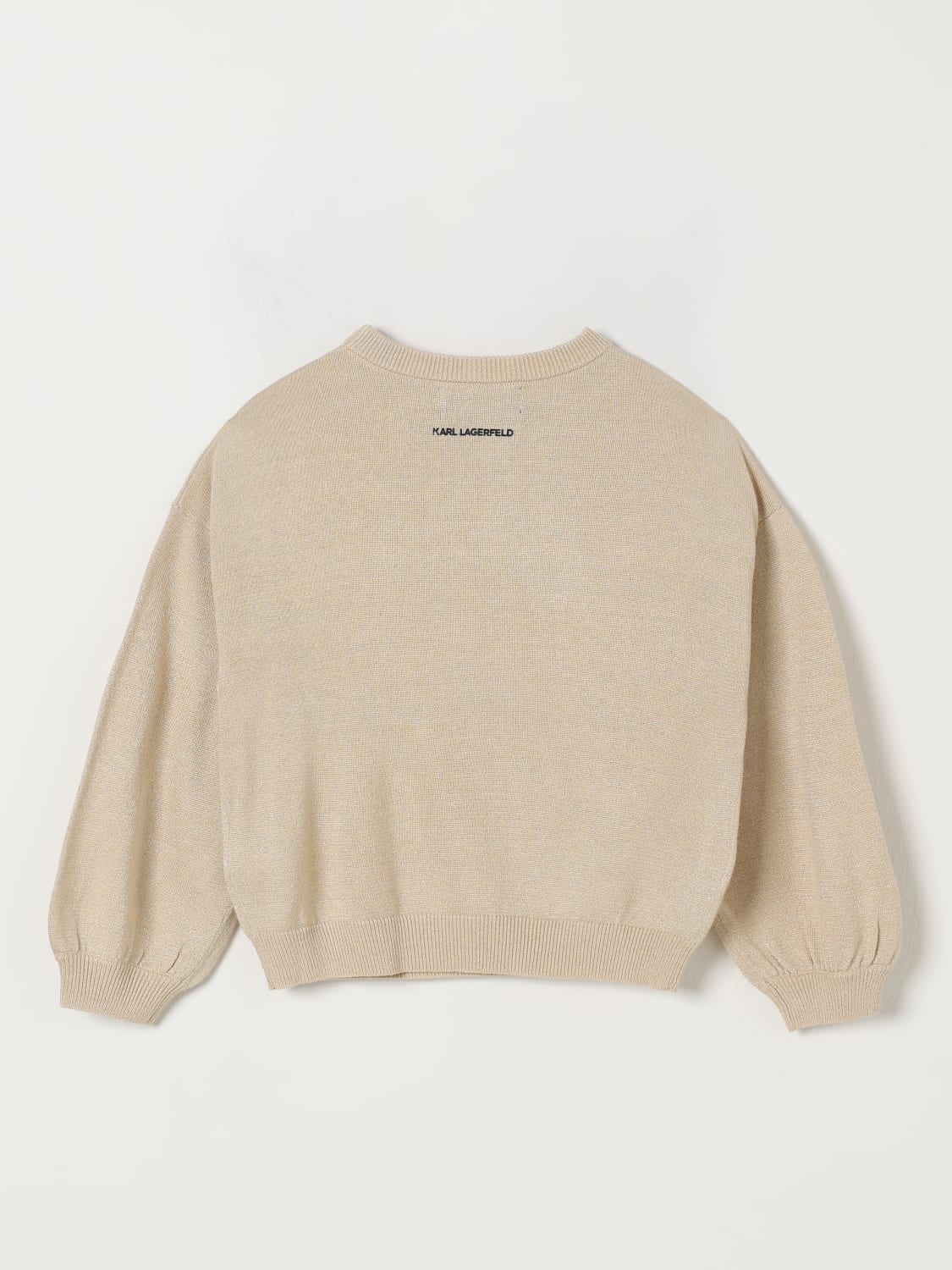 KARL LAGERFELD KIDS MAGLIA: Maglia a girocollo con logo Karl Lagerfeld Kids, Giallo - Img 2