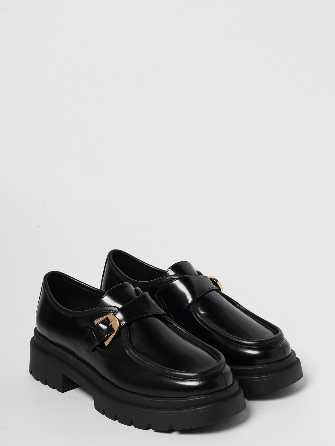 COCCINELLE STRINGATE: Monk Strap Coccinelle in pelle spazzolata , Nero - Img 2