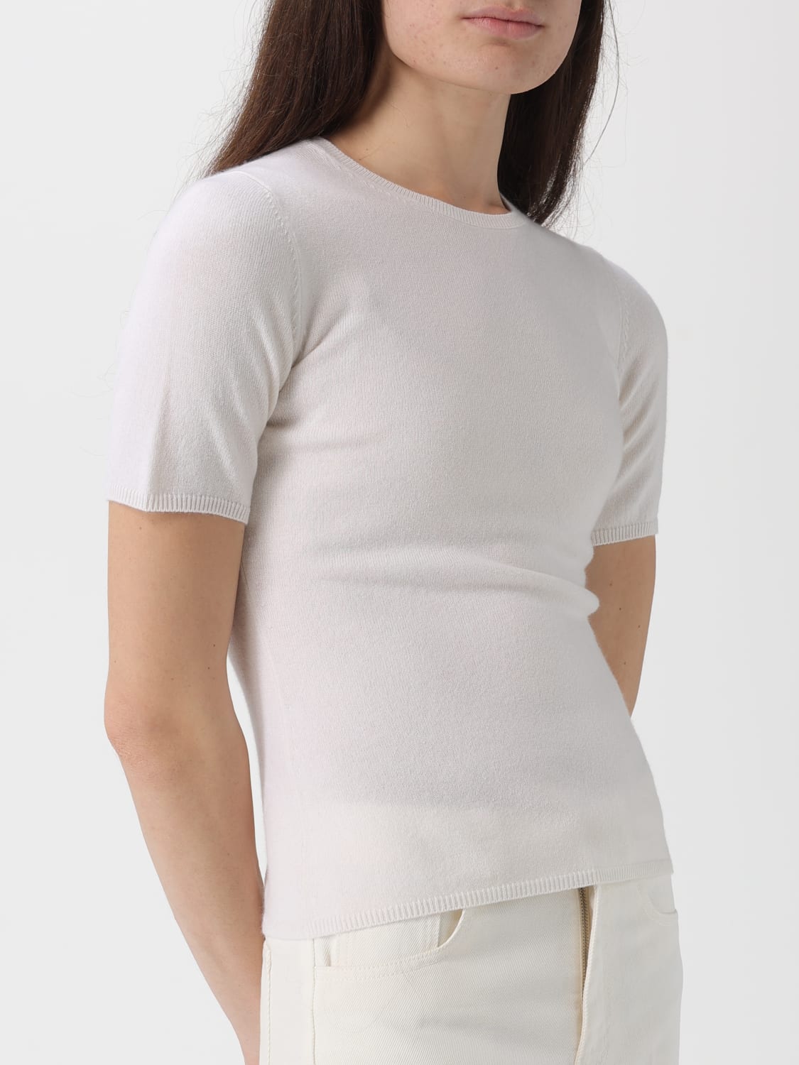 ALLUDE PULLOVER: T-shirt damen Allude, Weiß - Img 3