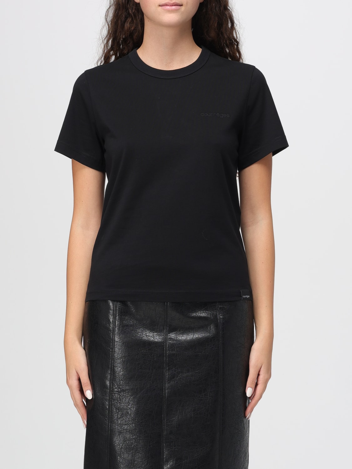 COURRÈGES T-SHIRT: T-shirt woman CourrÈges, Black - Img 1