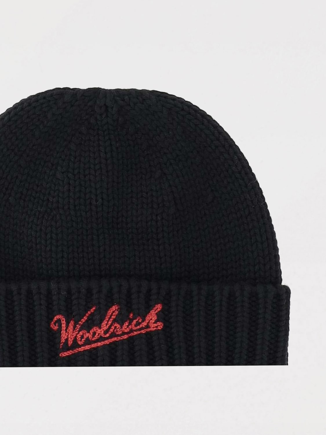 WOOLRICH CAPPELLO: Cappello Woolrich in lana vergine a coste, Nero - Img 3