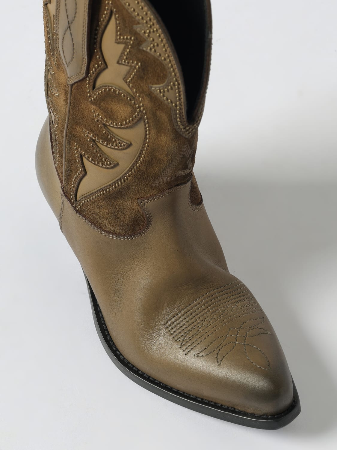 GOLDEN GOOSE BOOTS: Flat ankle boots woman Golden Goose, Kaki - Img 4