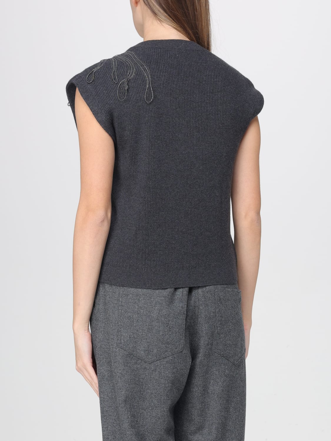 BRUNELLO CUCINELLI CHALECO: Top mujer Brunello Cucinelli, Negro - Img 3