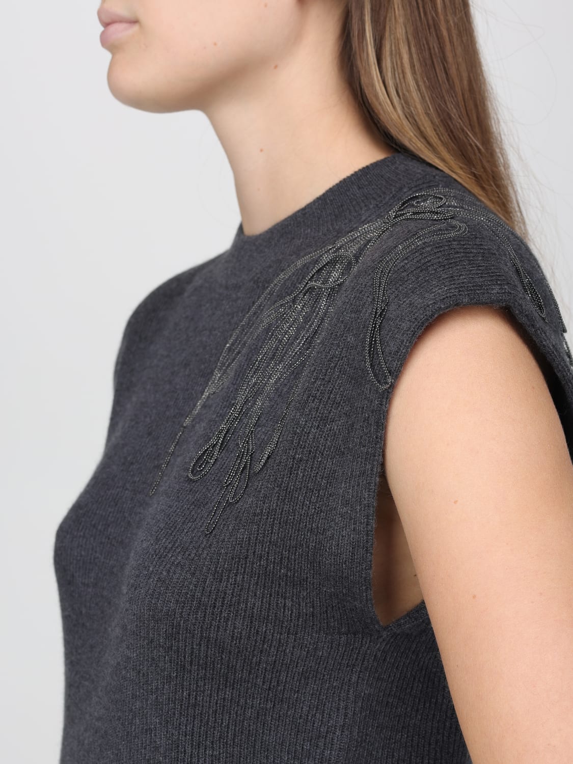 BRUNELLO CUCINELLI CHALECO: Top mujer Brunello Cucinelli, Negro - Img 5