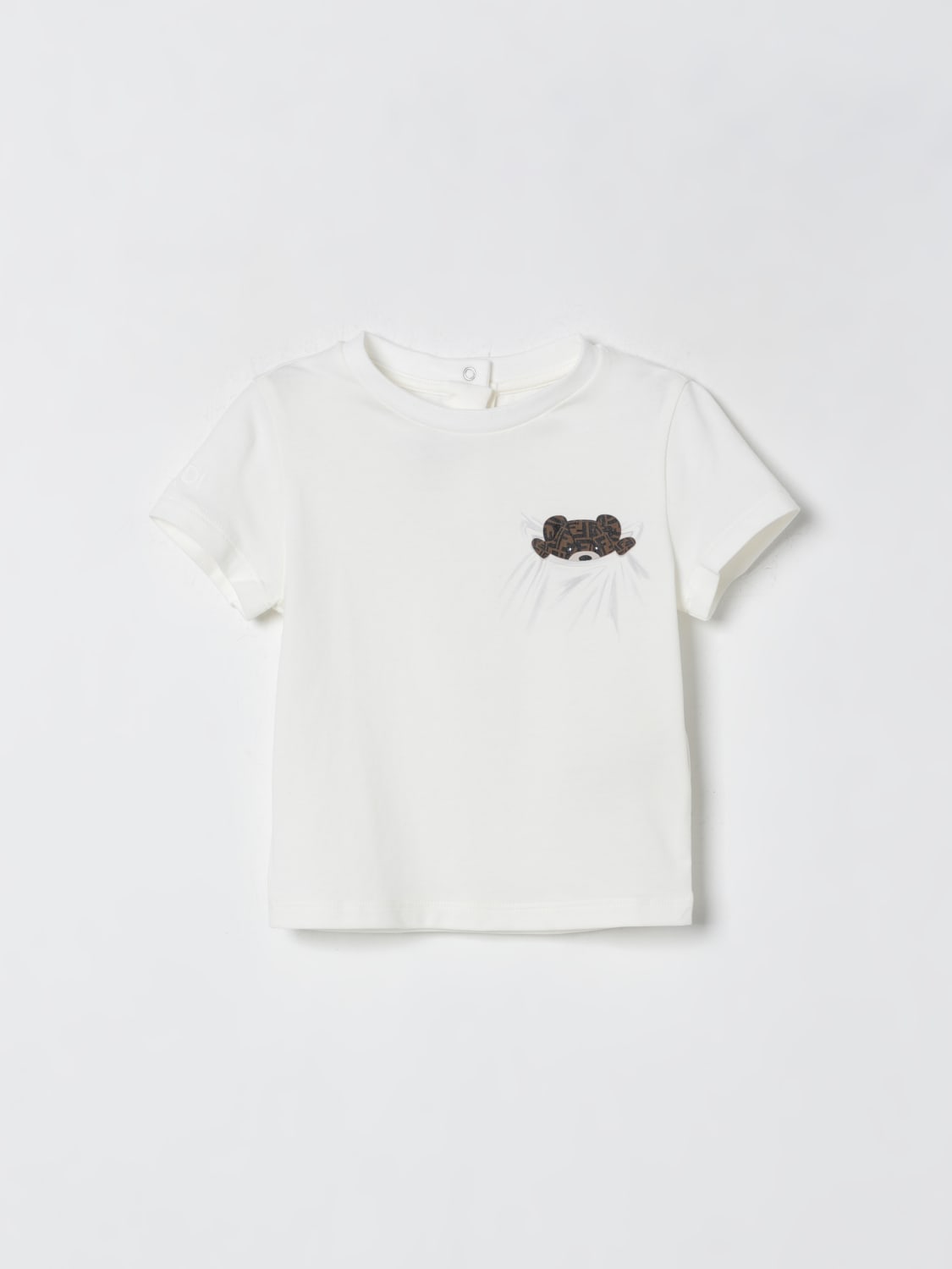 FENDI T-SHIRT: T-shirt kids Fendi, White - Img 1