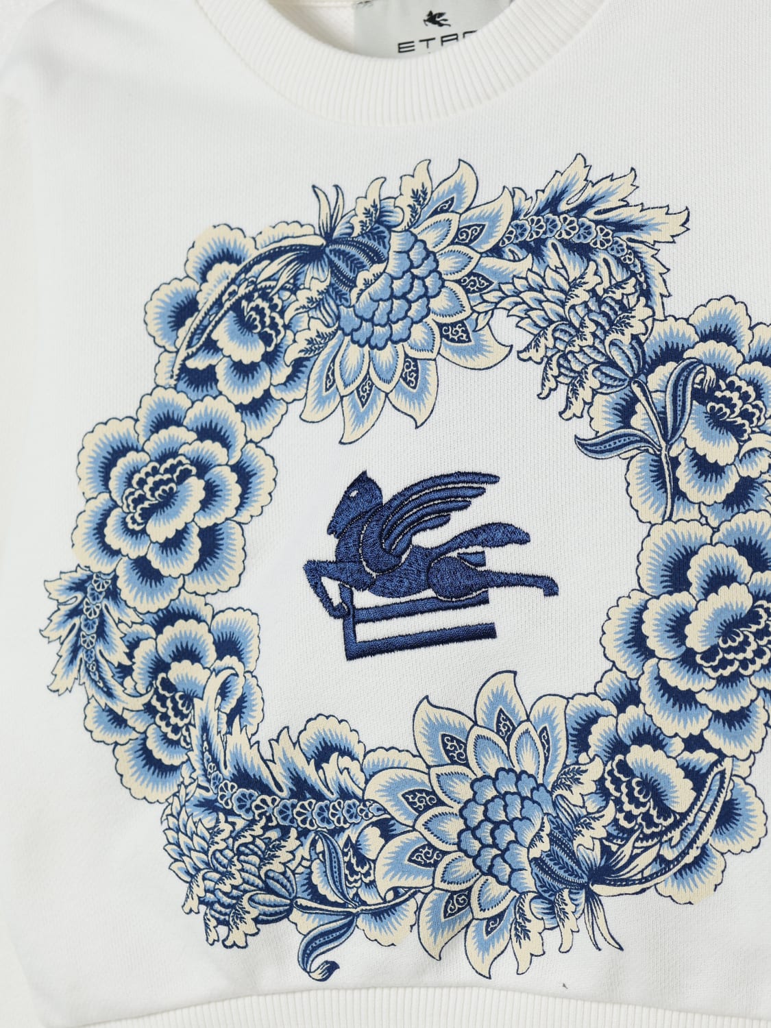ETRO MAGLIA: Felpa in cotone Pegaso Etro, Bianco - Img 3