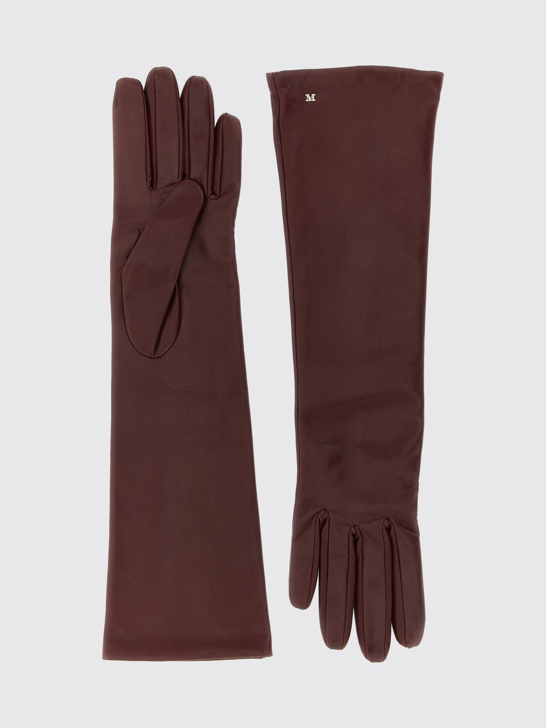 MAX MARA GLOVES: Gloves woman Max Mara, Burgundy - Img 2