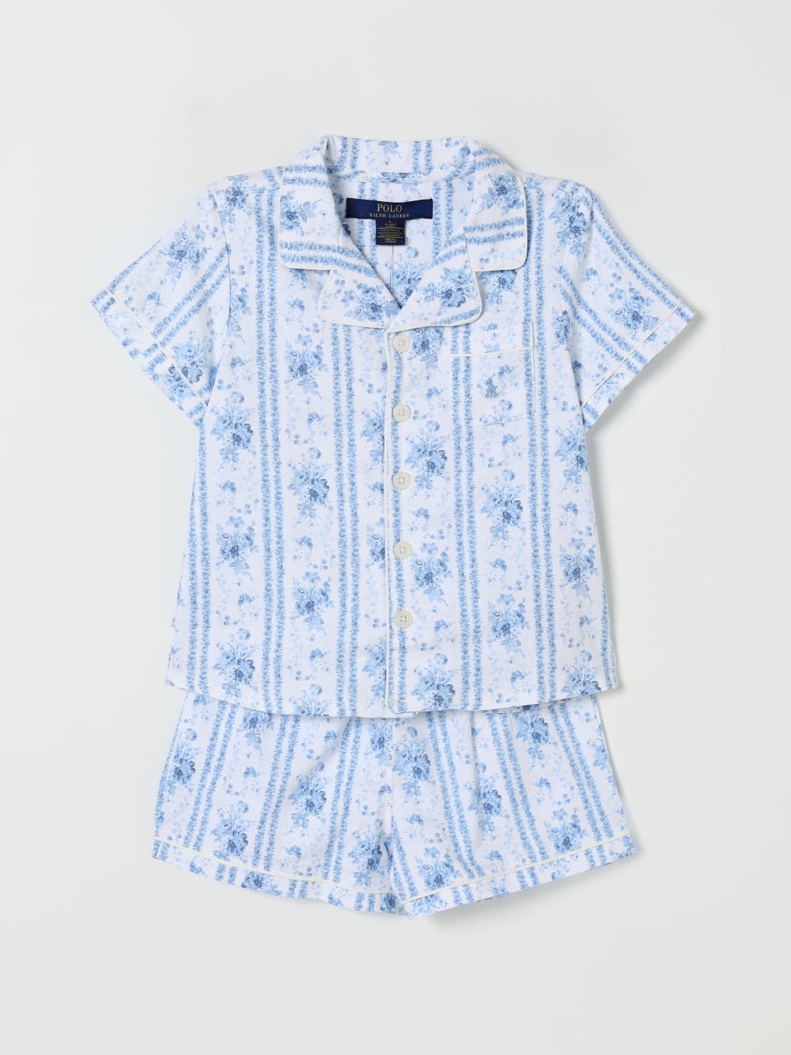 POLO RALPH LAUREN COMPLETO: Coordinato in cotone con logo Polo Ralph Lauren, Bianco - Img 1