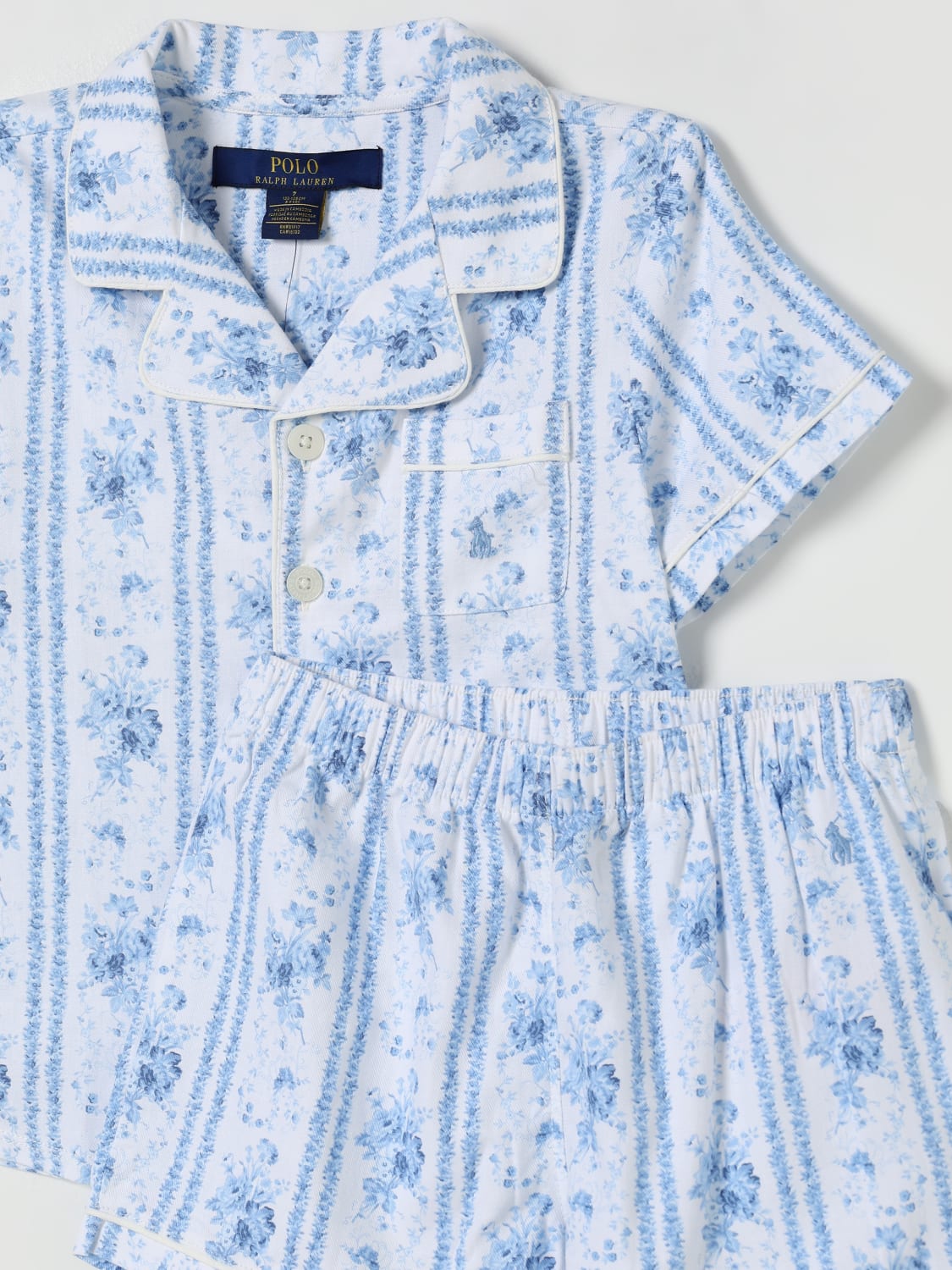 POLO RALPH LAUREN COMPLETO: Coordinato in cotone con logo Polo Ralph Lauren, Bianco - Img 3