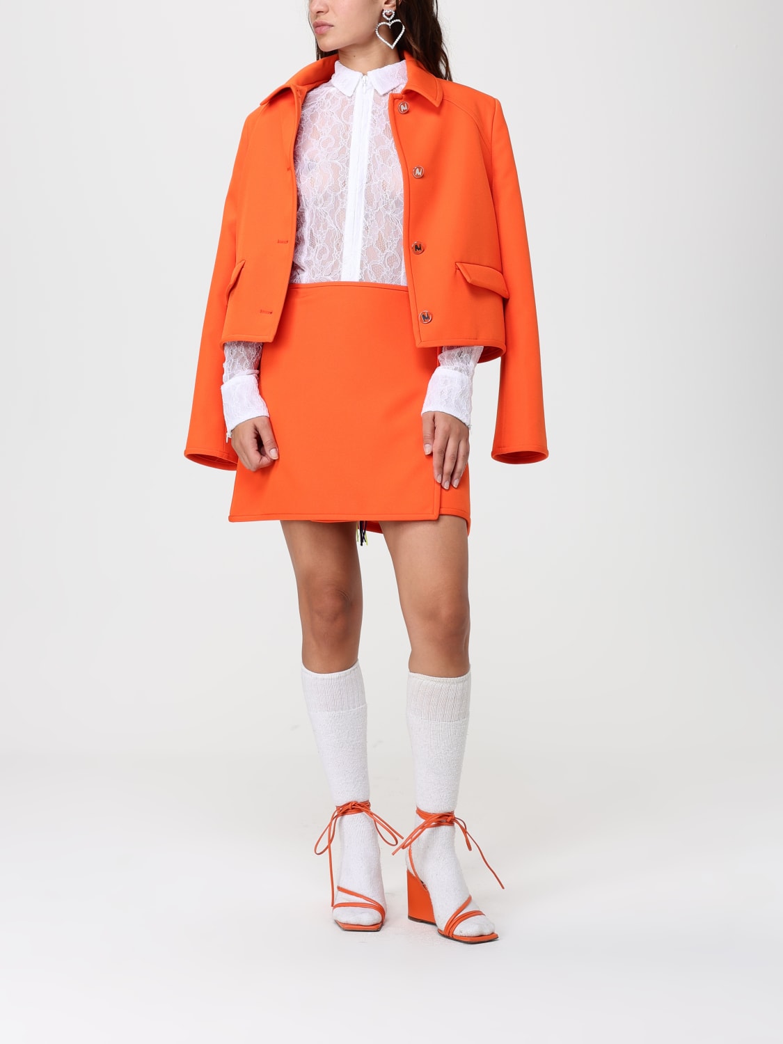 MSGM JACKET: Blazer woman MSGM, Orange - Img 2