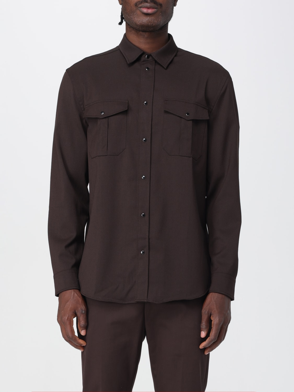 DONDUP SHIRT: Shirt men Dondup, Brown - Img 1
