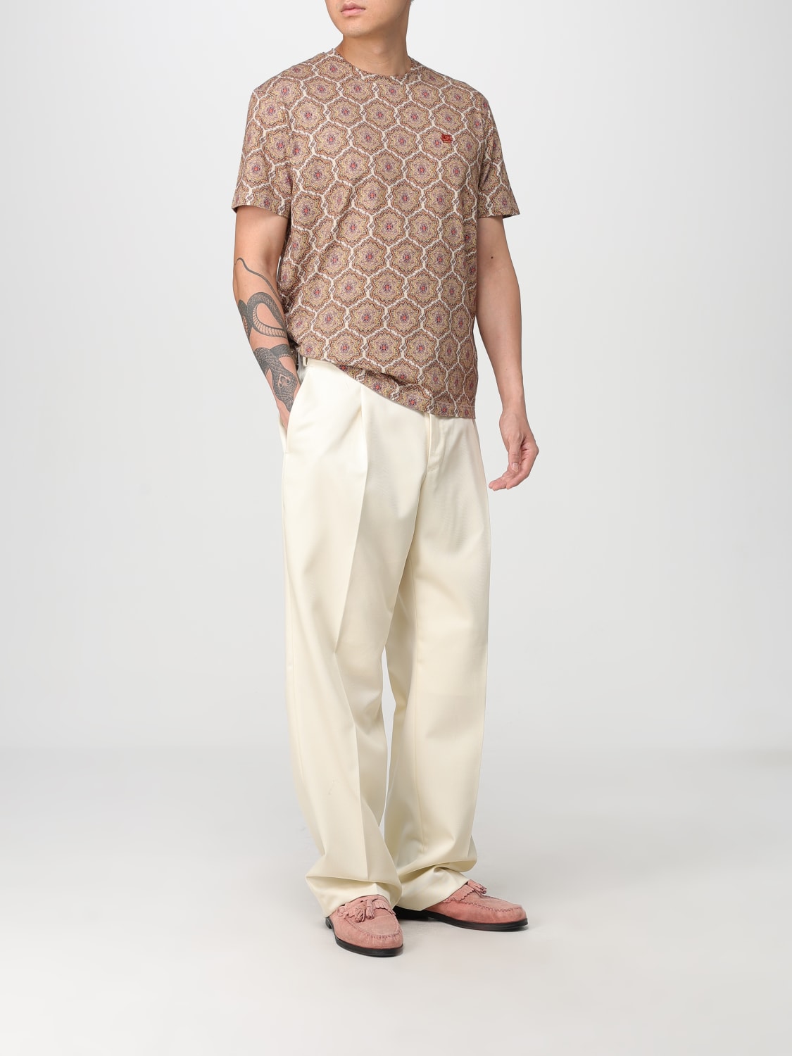 ETRO T-SHIRT: T-shirt men Etro, Beige - Img 2