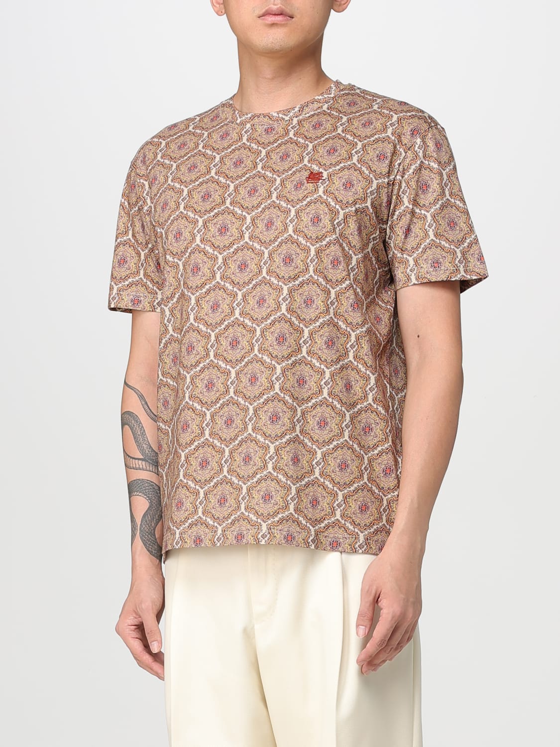ETRO T-SHIRT: T-shirt men Etro, Beige - Img 4