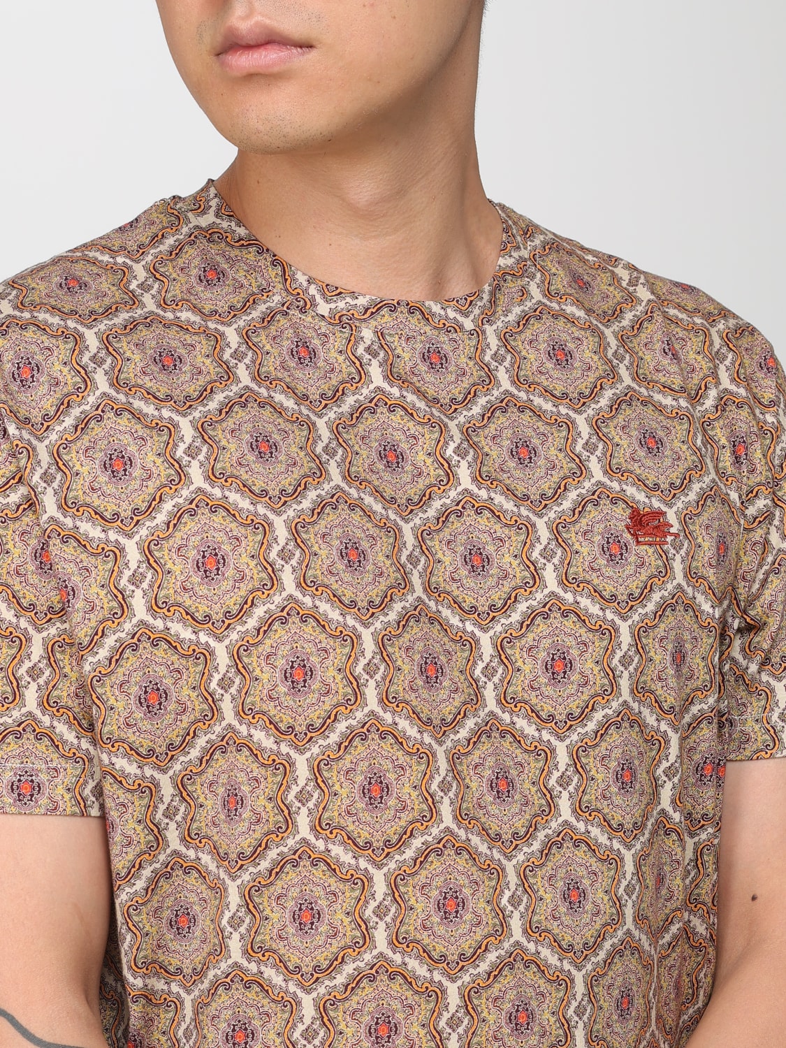 ETRO T-SHIRT: T-shirt men Etro, Beige - Img 5