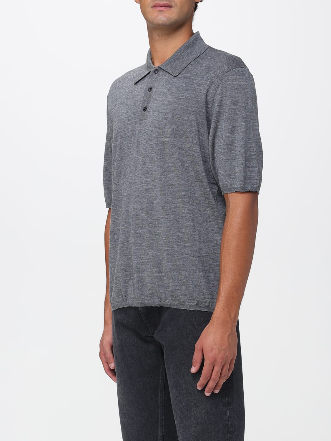 SAINT LAURENT POLO: Polo homme Saint Laurent, Gris - Img 4