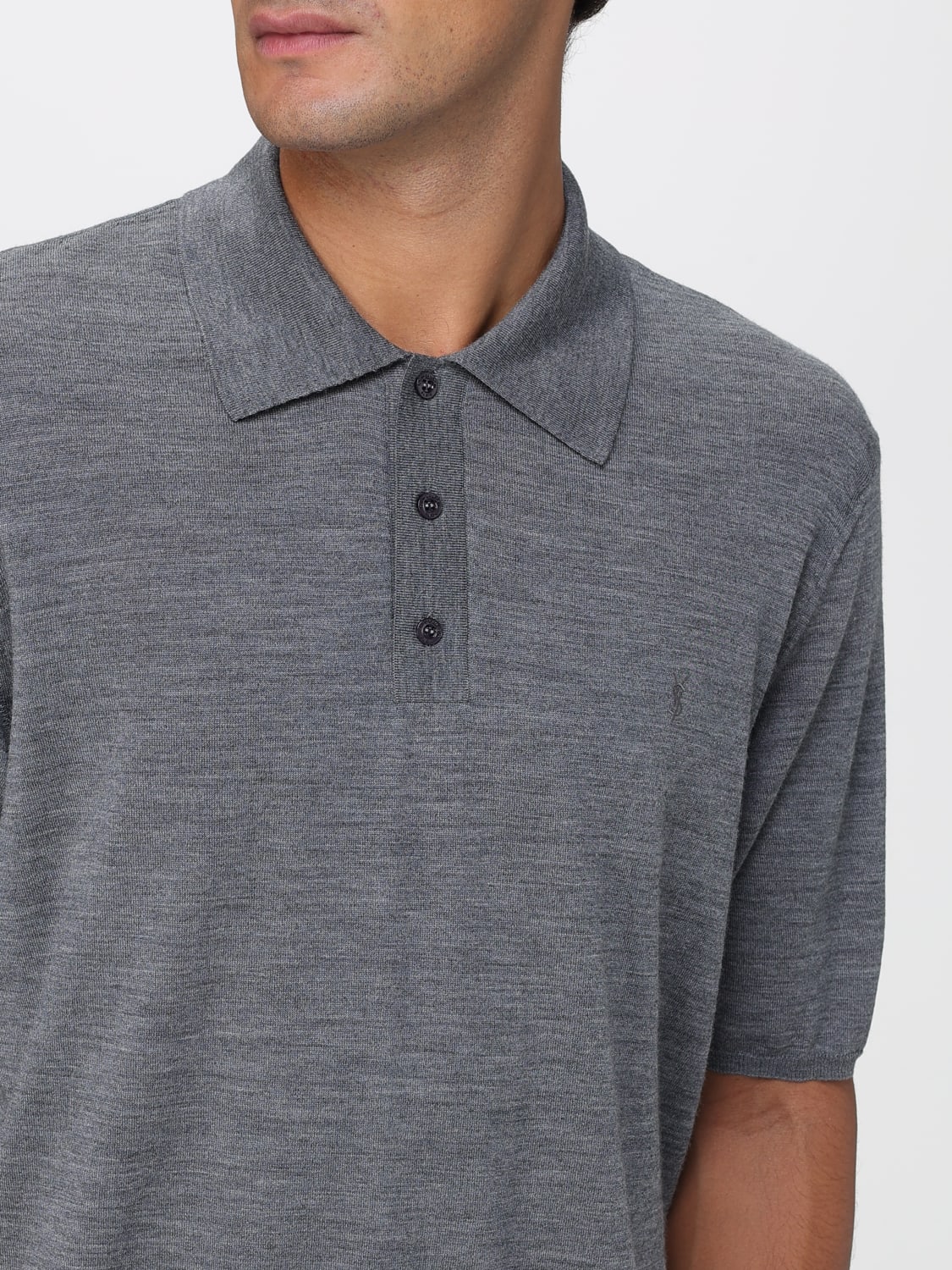 SAINT LAURENT POLO: Polo homme Saint Laurent, Gris - Img 5