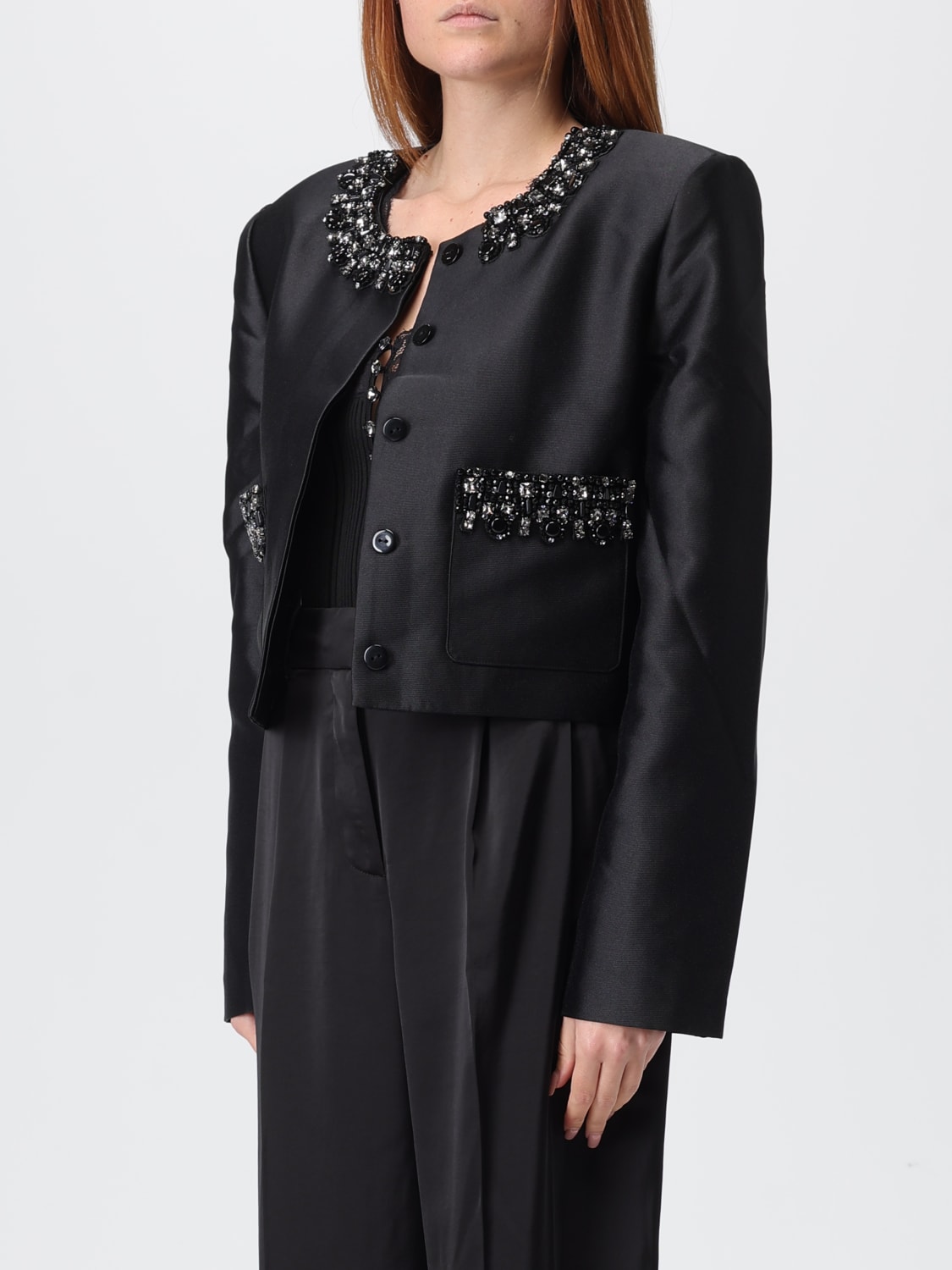 SELF-PORTRAIT CHAQUETA: Americana mujer Self-portrait, Negro - Img 4