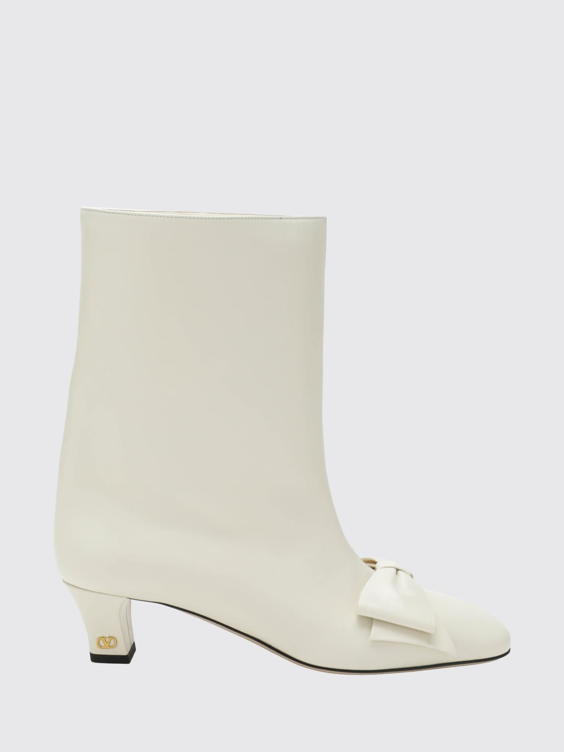 VALENTINO GARAVANI STIEFEL: Flache stiefeletten damen Valentino Garavani, Ivory - Img 1