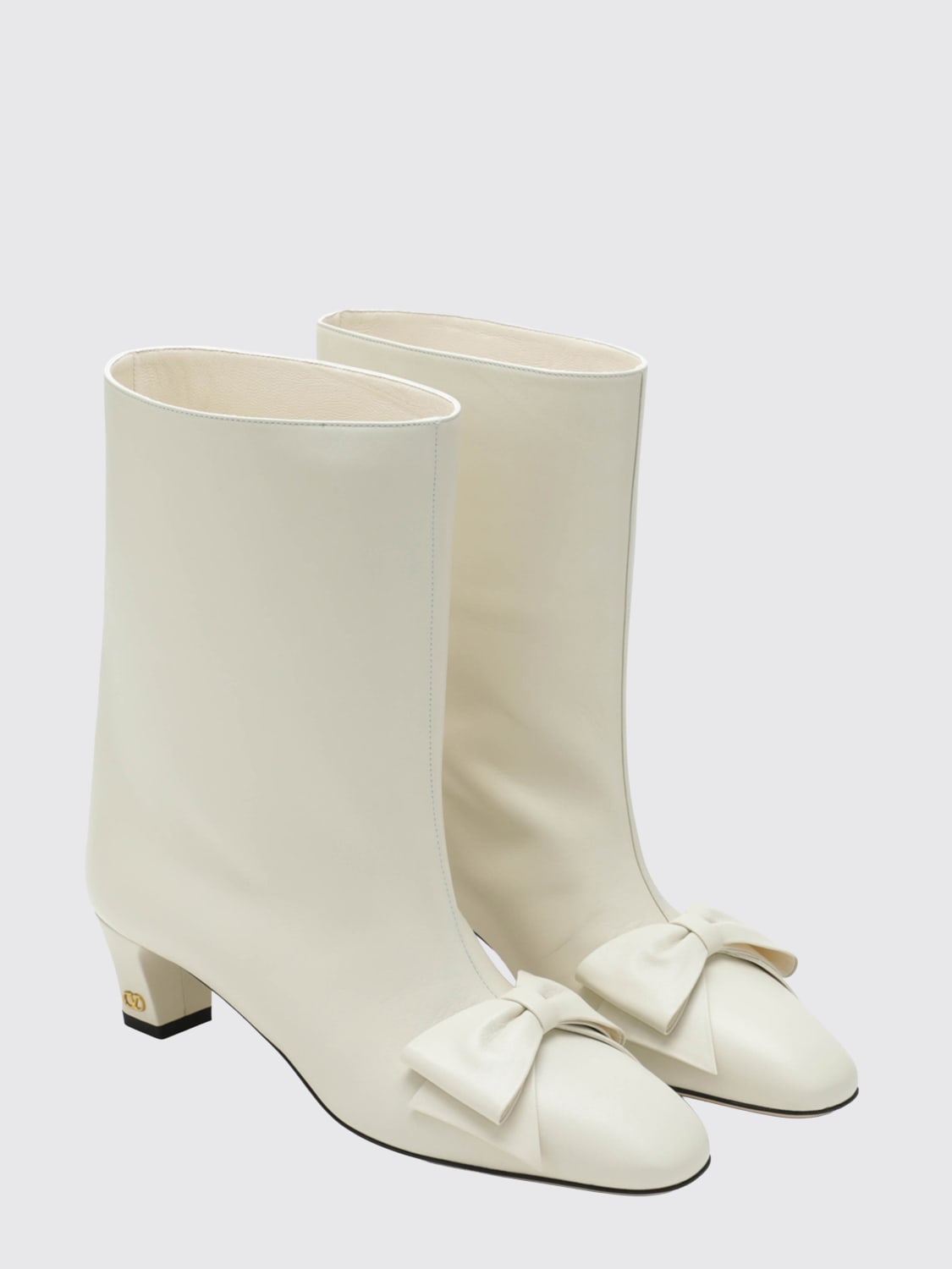 VALENTINO GARAVANI STIEFEL: Flache stiefeletten damen Valentino Garavani, Ivory - Img 2