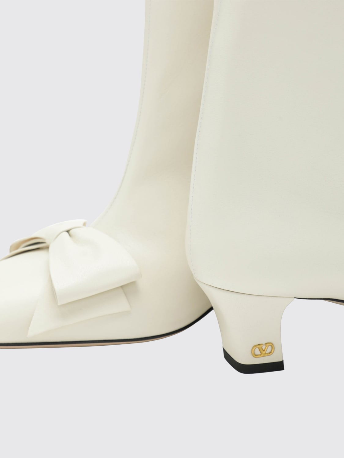 VALENTINO GARAVANI STIEFEL: Flache stiefeletten damen Valentino Garavani, Ivory - Img 4