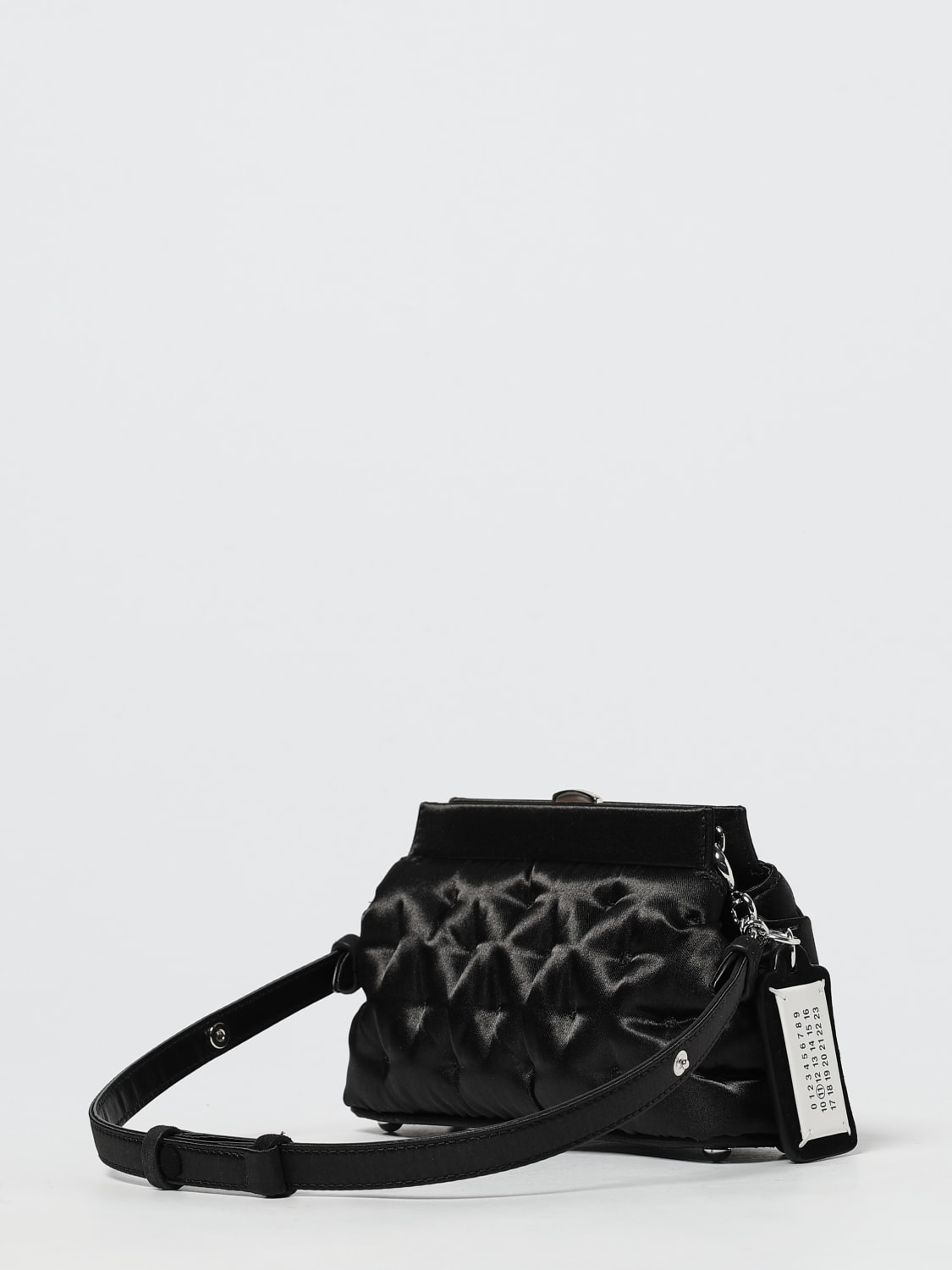 MAISON MARGIELA BORSA MINI: Borsa Glam Slam Small Maison Margiela in raso capitonnè , Nero - Img 4