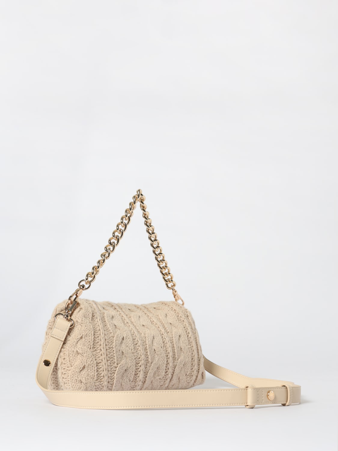 LIU JO BORSA MINI: Borsa Liu Jo in maglia intrecciata jacquard , Bianco - Img 2