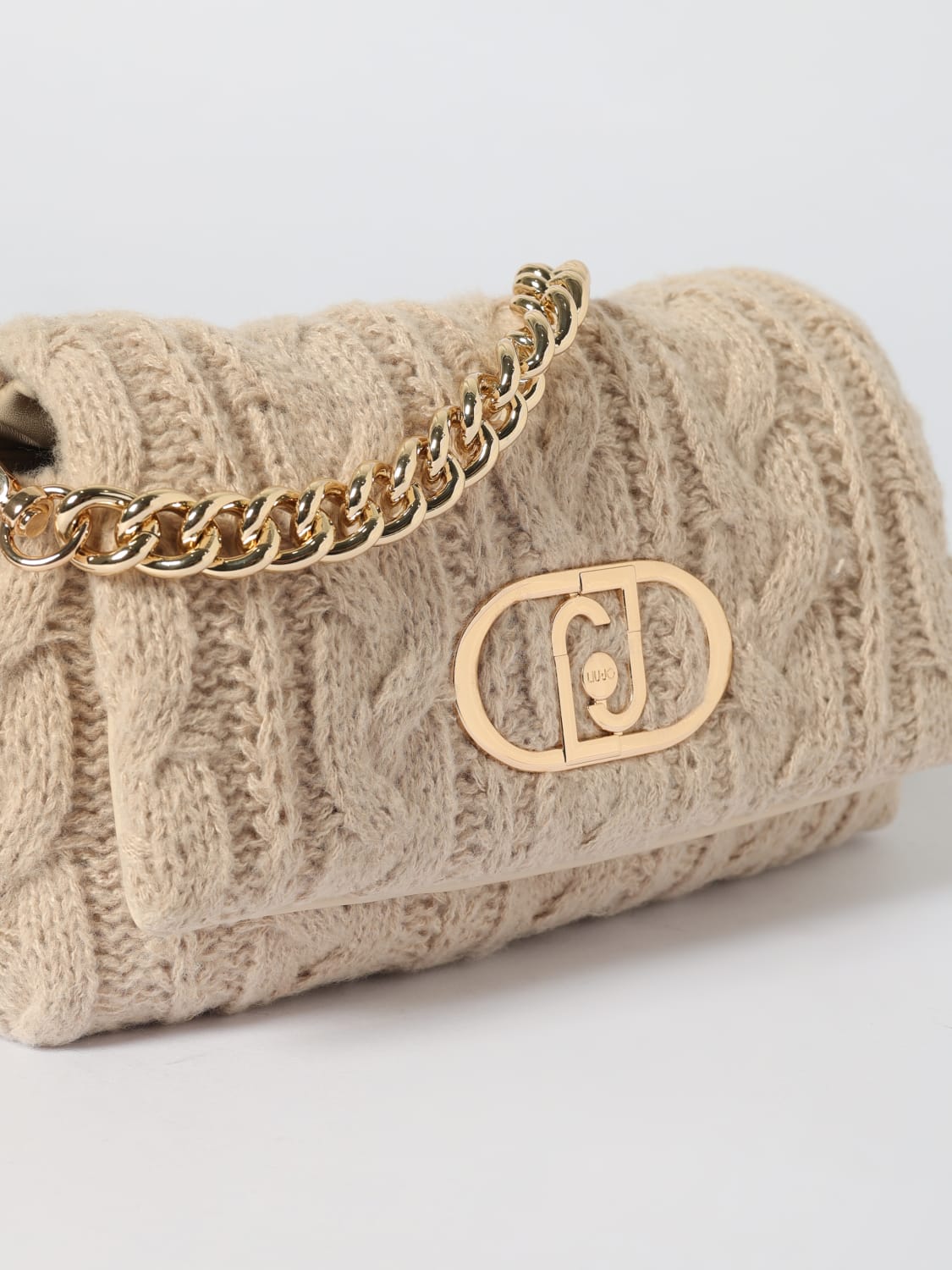 LIU JO BORSA MINI: Borsa Liu Jo in maglia intrecciata jacquard , Bianco - Img 3