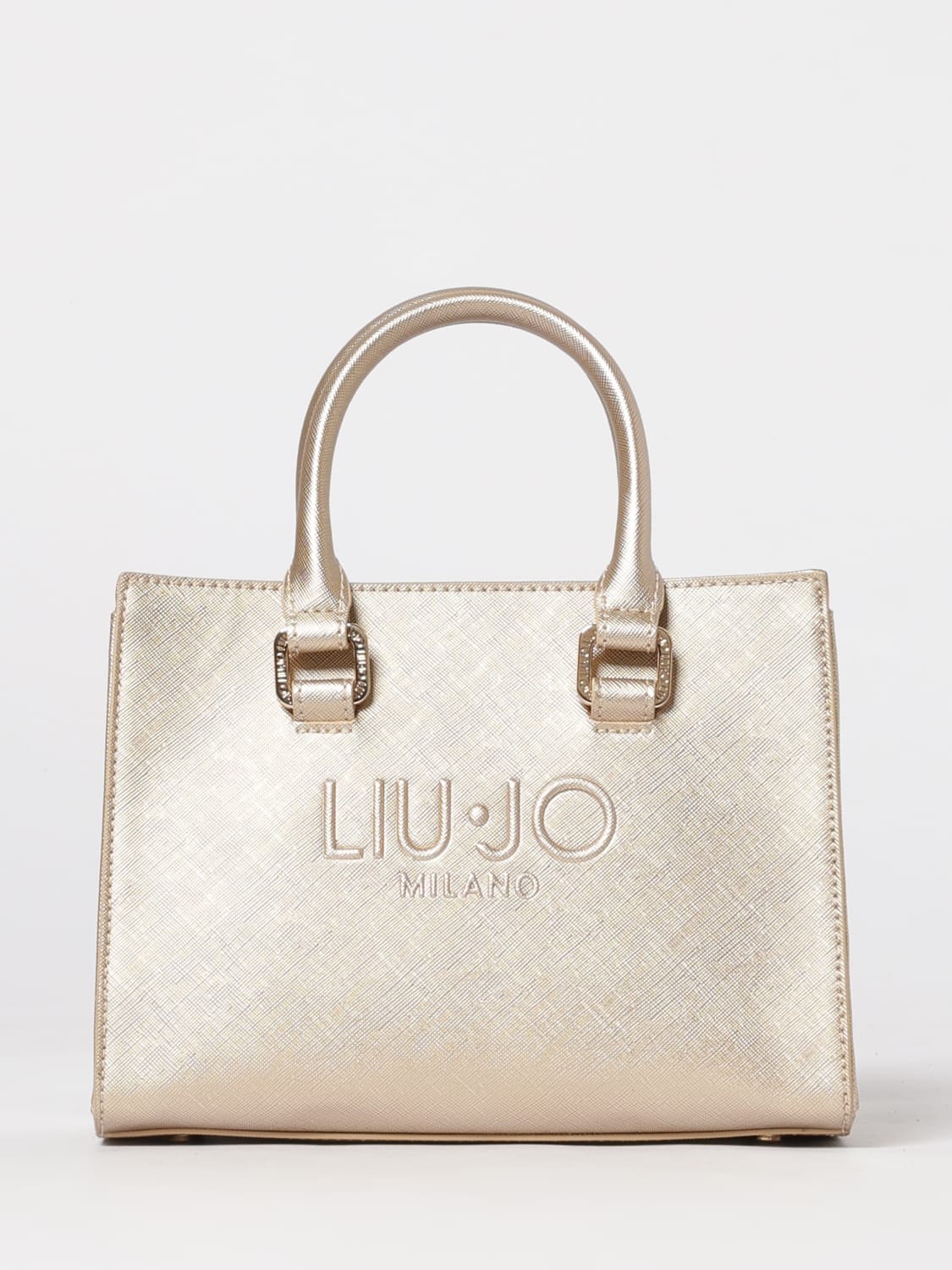 LIU JO BORSA MINI: Borsa Halona Liu Jo in pelle sintetica a grana, Oro - Img 1