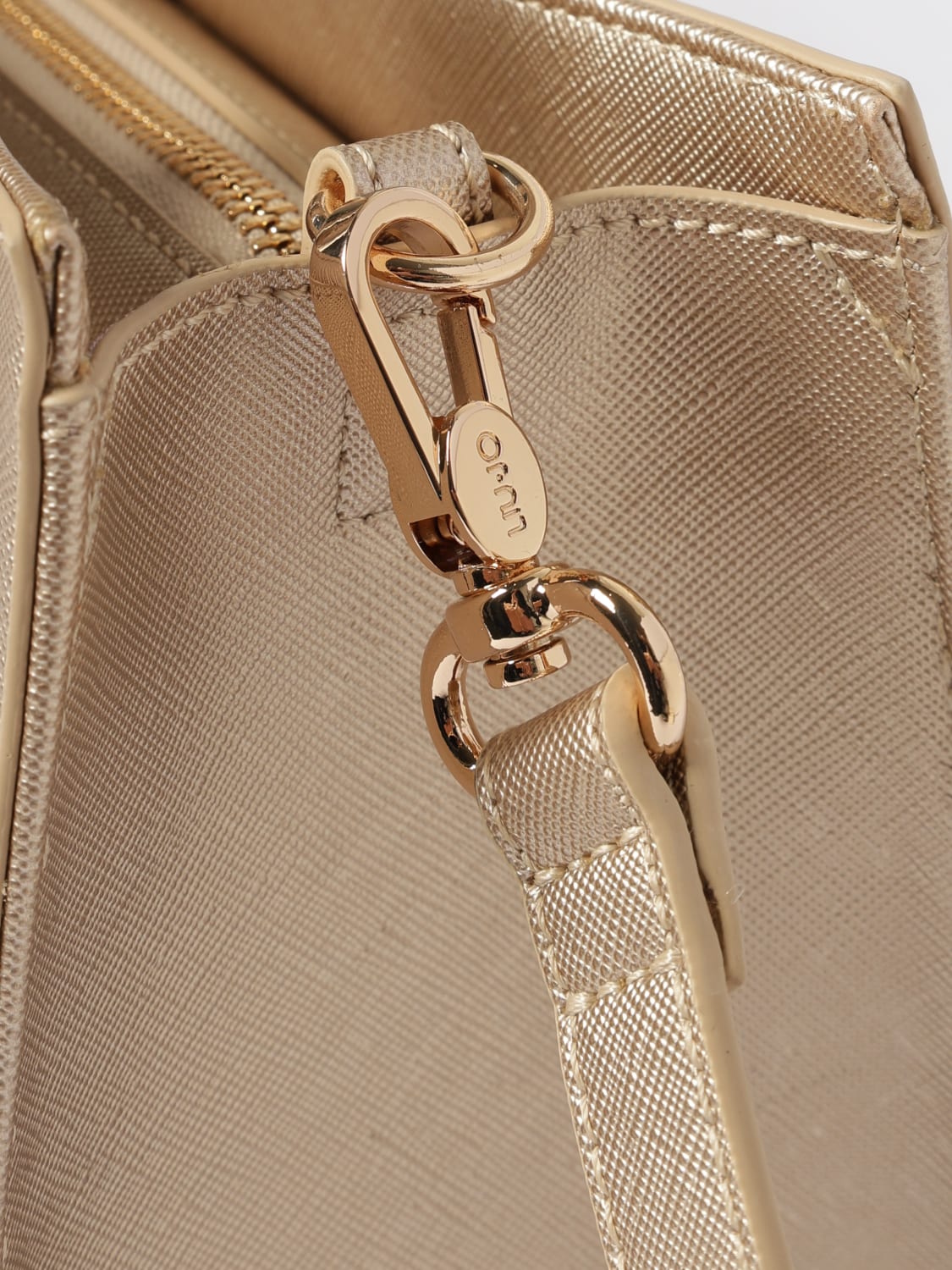 LIU JO BORSA MINI: Borsa Halona Liu Jo in pelle sintetica a grana, Oro - Img 3