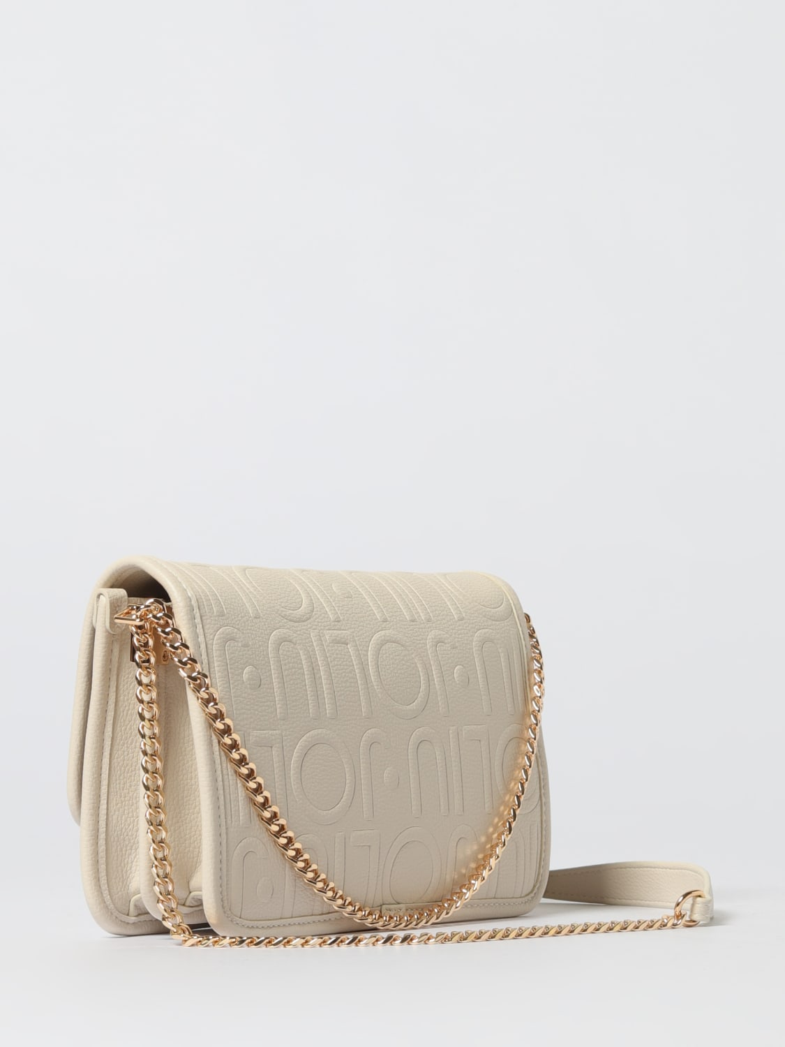 LIU JO BORSA MINI: Borsa Liu Jo in pelle sintetica a grana con logo all over , Bianco - Img 2