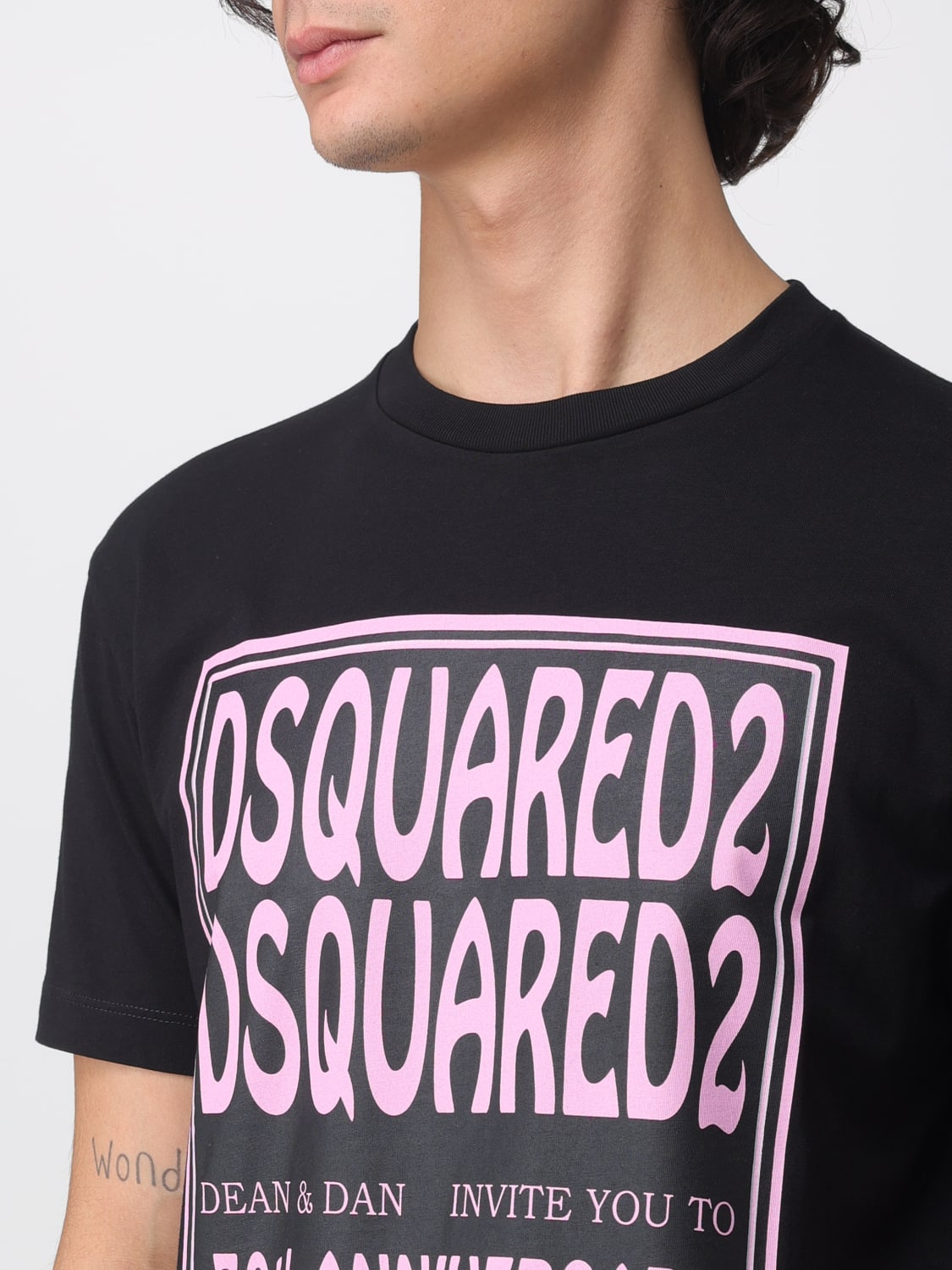 DSQUARED2 T-SHIRT: T-shirt Dsquared2 in cotone con logo , Nero - Img 3