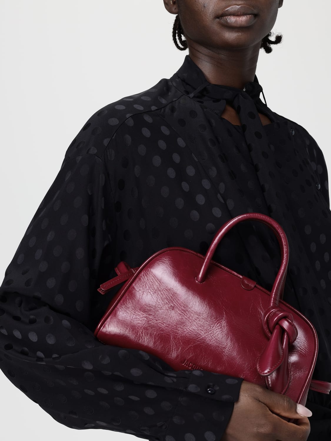 JACQUEMUS BORSA A MANO: Borsa Le Petit Turismo Jacquemus in pelle , Bordeaux - Img 2