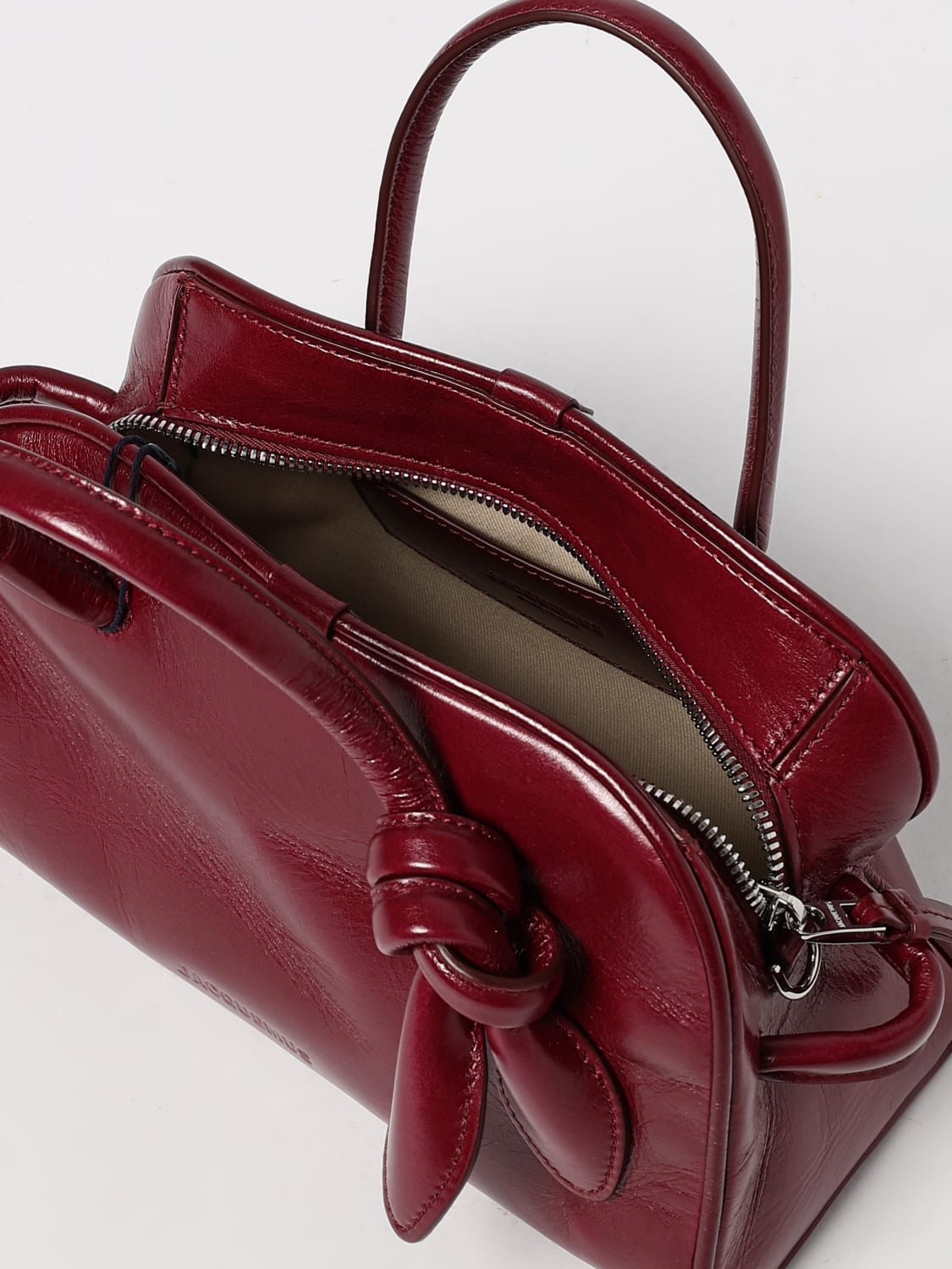 JACQUEMUS BORSA A MANO: Borsa Le Petit Turismo Jacquemus in pelle , Bordeaux - Img 5