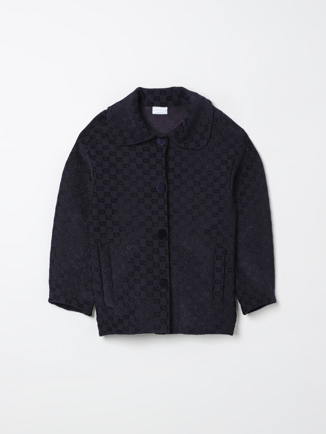 GUCCI COAT: Coat kids Gucci, Blue - Img 1