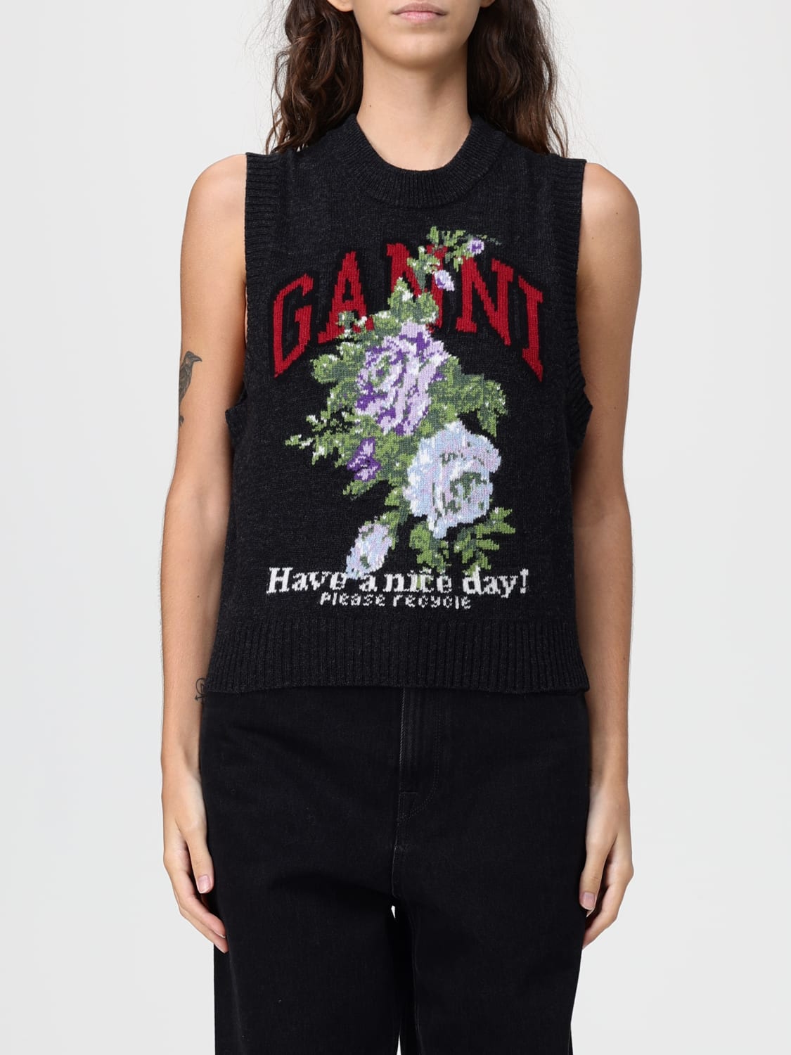 GANNI WESTE: Weste damen Ganni, Grau - Img 1